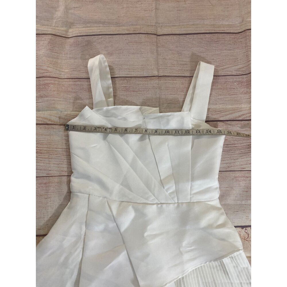 HA Boutique Women's White Asymetrical Cocktail Mini Dress - Medium - Picture 7 of 14